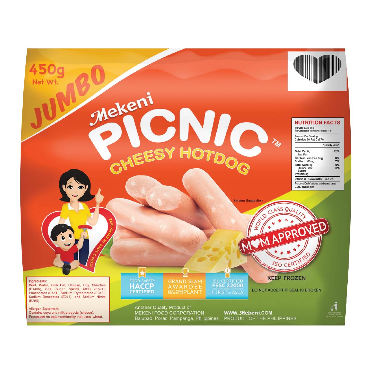 Mekeni Picnic Cheesy Hotdog Jumbo 450g