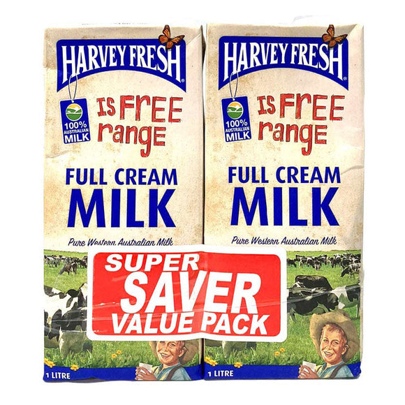 Harvey Fresh Full Cream Milk 2x1L Super Saver Value Pack