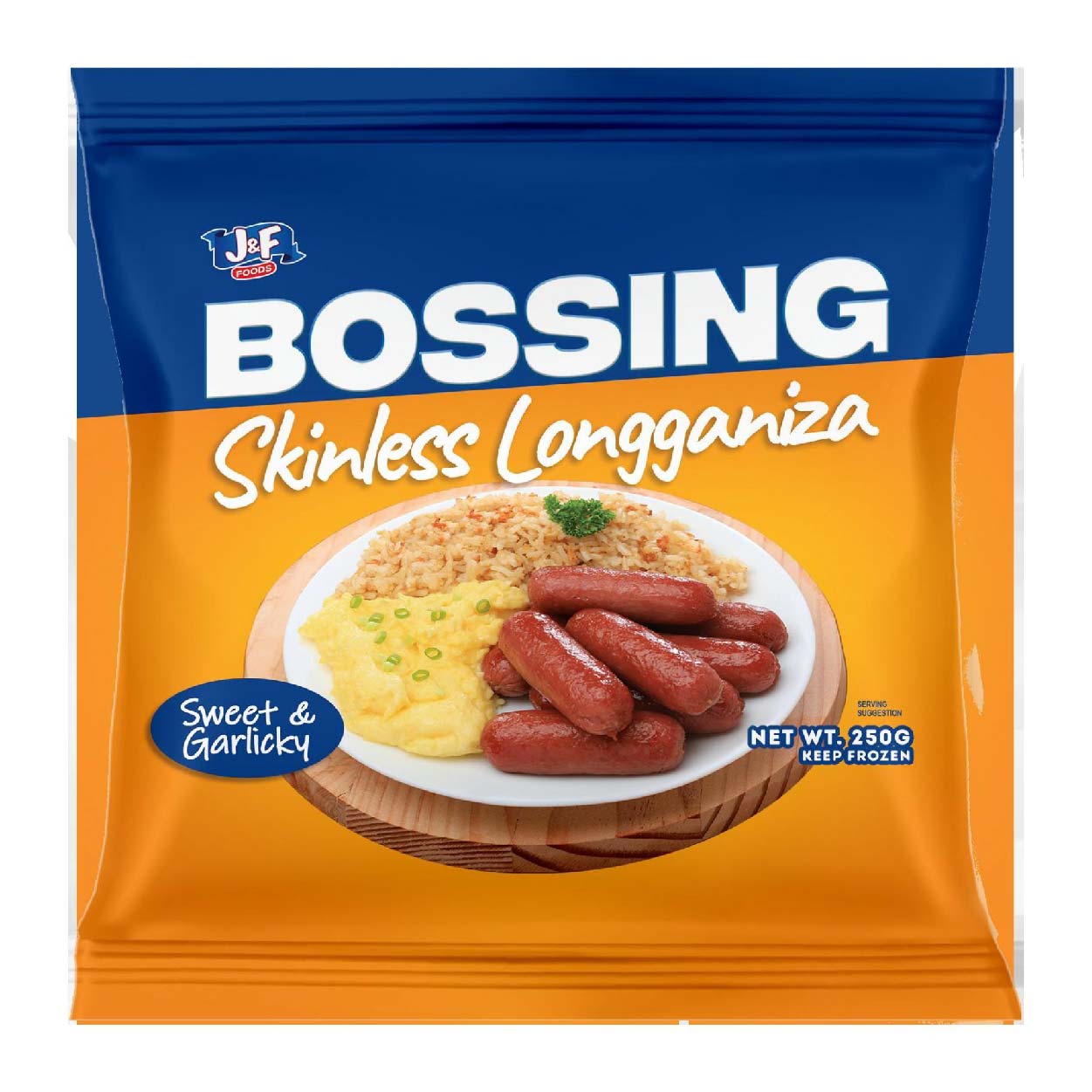 J&F Foods Bossing Skinless Longganiza Sweet & Garclicky 250g