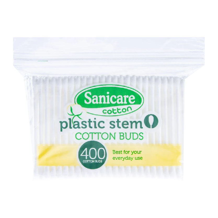 Sanicare Cotton Buds Plastic Stem 400 Tips