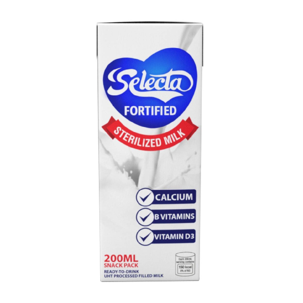 Selecta Fortified Sterilized Milk Snack Pack 200ml