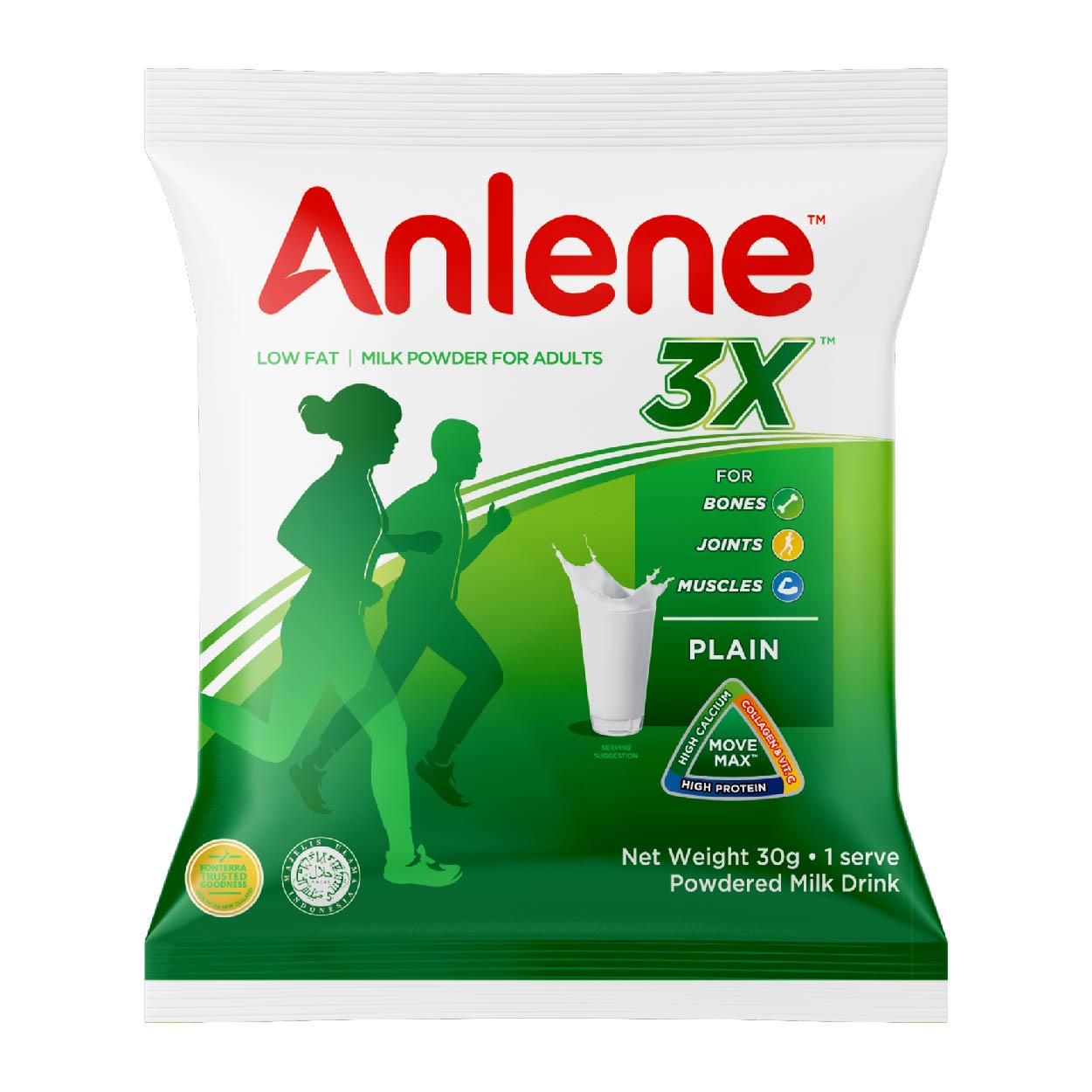 Anlene 3x Low Fat Milk Powder for Adults Plain 30g