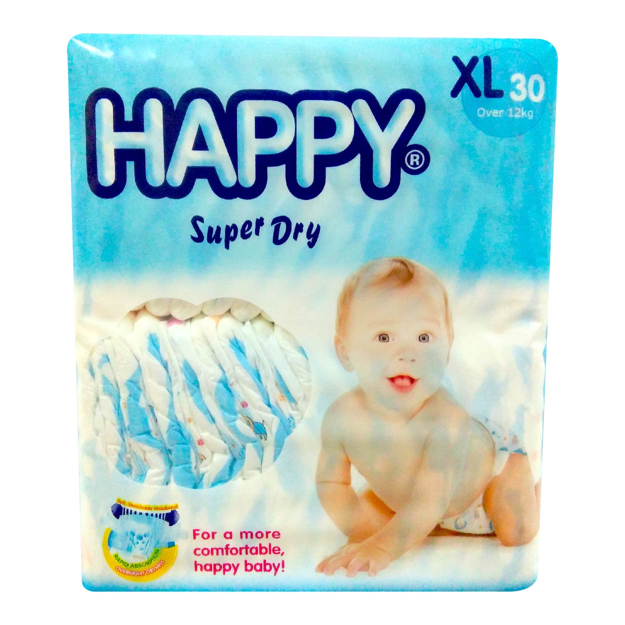 Happy Super Dry Diaper XL 30s
