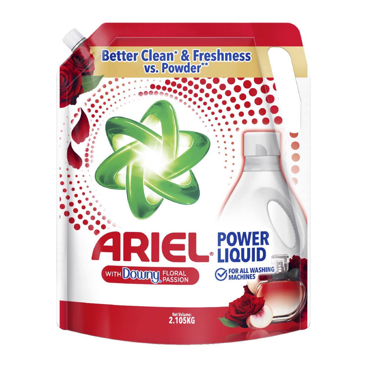 Ariel Power Liquid Detergent with Downy Floral Passion Ref2.105kg