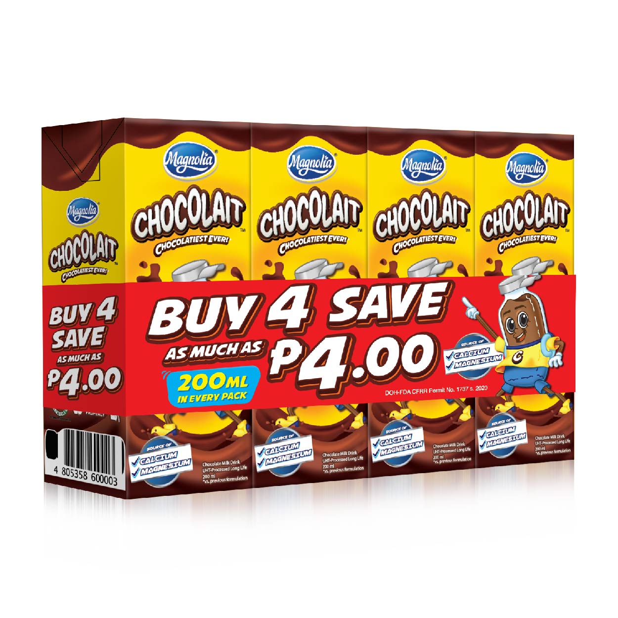 Magnolia Chocolait Chocolate Milk Drink 4x200ml SAVE