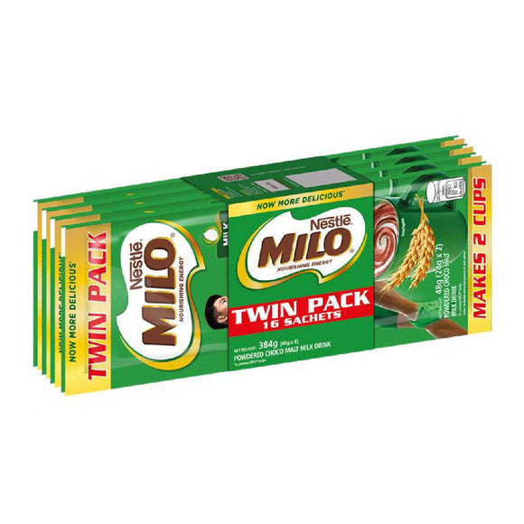 Milo Powdered Choco Malt Milk Drink Twin Pack 8x48g