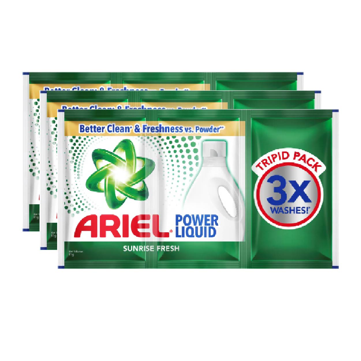 Ariel Power Liquid Detergent Sunrise Fresh 3x81g