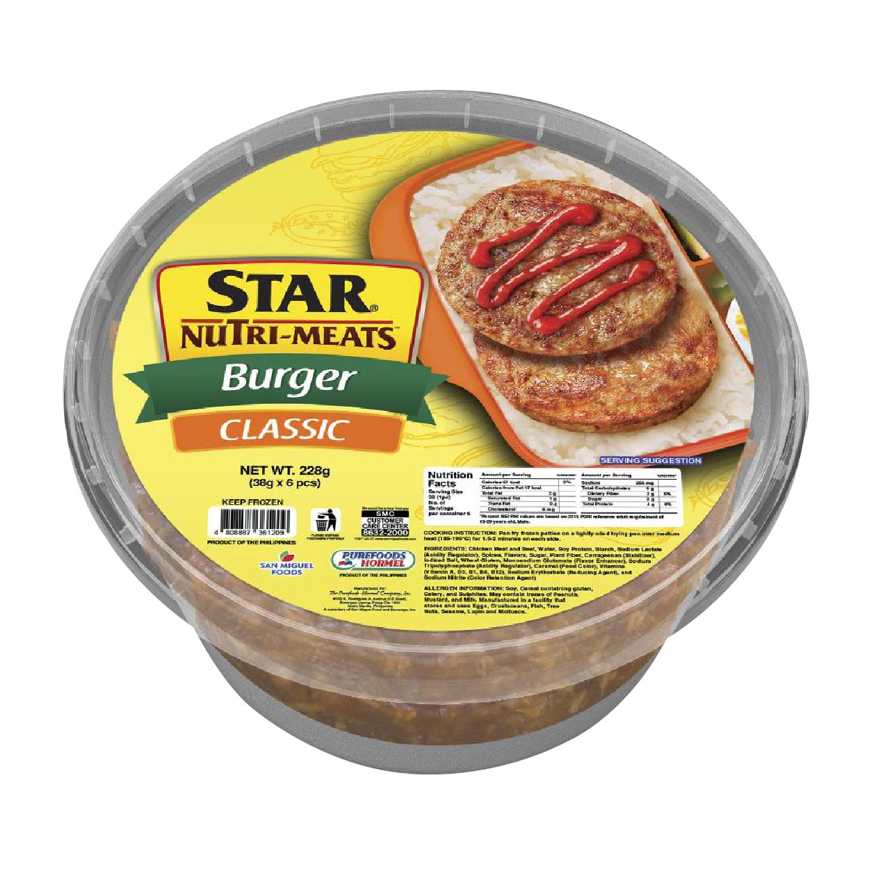 Star Nutri-Meats Classic Burger 228g