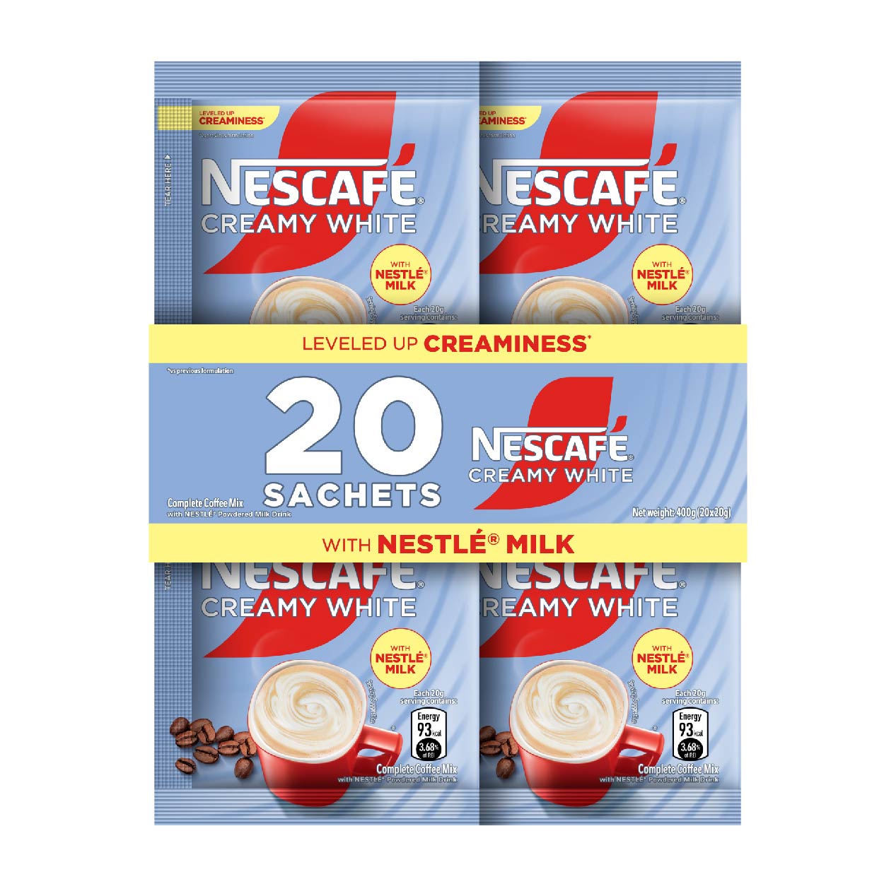 Nescafe 3 in 1 Creamy White Coffee Mix 20x20g
