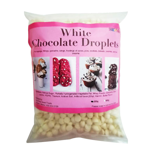 Coles White Chocolate Droplets Pouch 250g