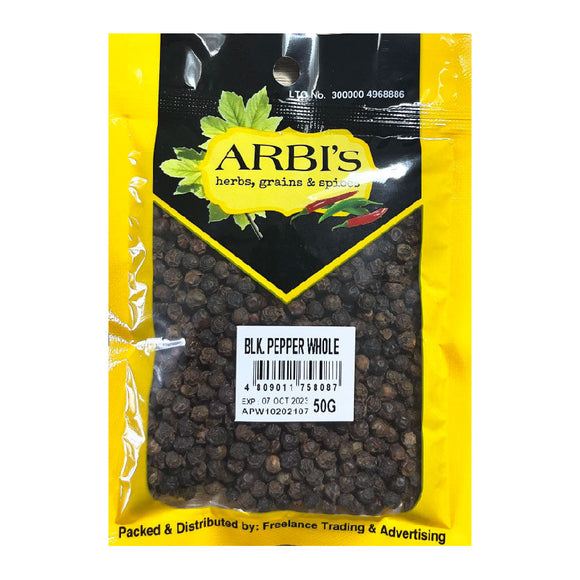 Arbi's Black Pepper Whole 50g