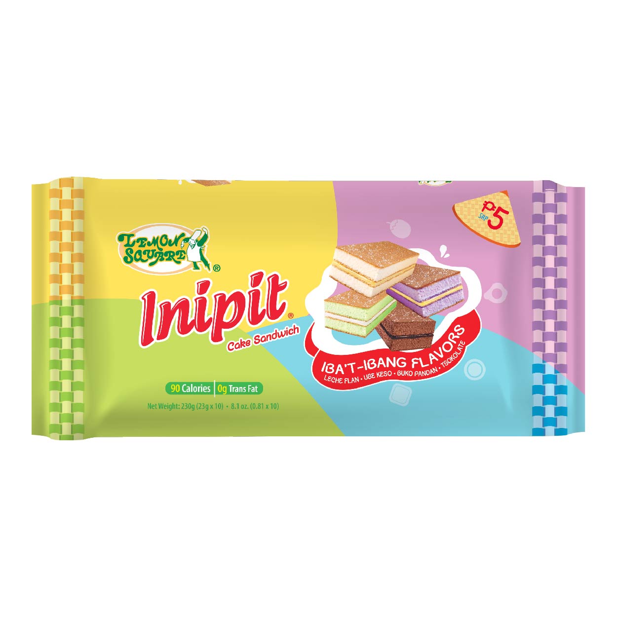 Lemon Square Inipit Assorted Iba't-ibang Flavors Cake 10x23g