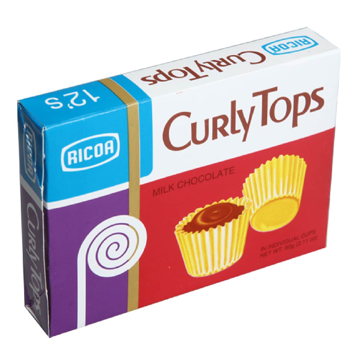 Ricoa Curly Tops Milk Chocolate Box 12s