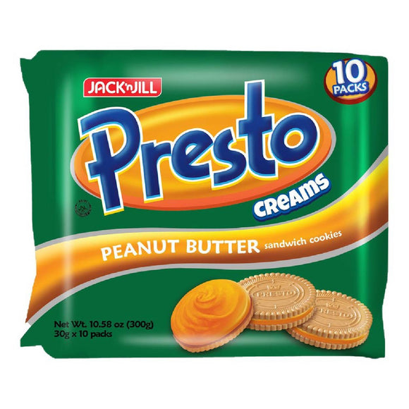 Presto Creams Peanut Butter Sandwich Cookies 10x30g